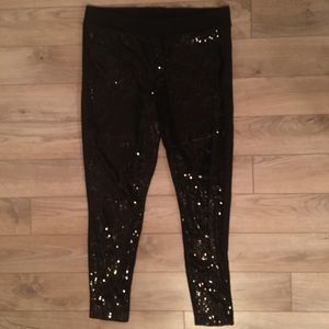 Black sequin leggings